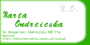 marta ondreicska business card